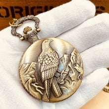 Load image into Gallery viewer, WoodWristCo - Vintage Old Eagle Display Quartz Pocket Watch