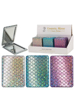 Load image into Gallery viewer, Cap Zone - Mermaid Scales Holographic Glittery Compact Mirror - 12 Pcs: ASSORTED / ONE SIZE