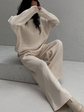 Load image into Gallery viewer, ShieldChic - Loose Solid Color High-Neck Sweater Tops&Pants Suits: GREEN / M