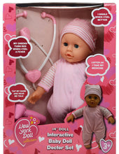 Load image into Gallery viewer, The New York Doll Collection - Interactive Talking Baby Doll Doctor Set - 14” Doll Pink