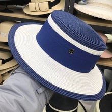 Load image into Gallery viewer, ACCITY - Designer fashion flat top straw hat for women_CWAH3438: Black / (M) 1
