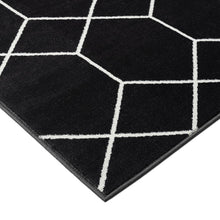 Load image into Gallery viewer, Olliix - Modern Geometric Woven Area Rug, Black: 8x10