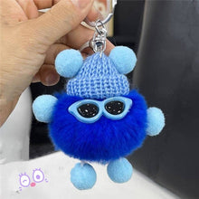 Load image into Gallery viewer, FurDecoration - Fluffy Rex Rabbit Fur Cartoon Doll Keychain for Car Key Bag: Red / One_size