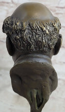 Load image into Gallery viewer, Bronzhaus - Abstract Bronze Metal Bust Sculpture Statue of Trumpet Player on Marble Base Signed Art