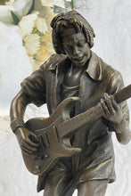 Load image into Gallery viewer, Bronzhaus - Signed Handcrafted Rick James Guitar Player Bronze Sculpture Figurine Statue