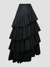 Load image into Gallery viewer, FurDecoration - Chic A-Line High-Waisted Ruffle Solid Color Skirt: NAVY BLUE / XL