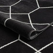 Load image into Gallery viewer, Olliix - Modern Geometric Woven Area Rug, Black: 8x10