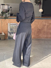 Load image into Gallery viewer, ShieldChic - Wide Leg Pockets Solid Color Zipper Casual Pants Bottoms: GRAY / S