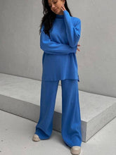 Load image into Gallery viewer, ShieldChic - Loose Solid Color High-Neck Sweater Tops&Pants Suits: GREEN / M