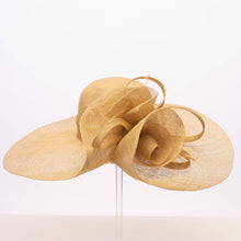 Load image into Gallery viewer, KaKyCo - Rose Veil Trim Off Face Floppy Sinamay Hats | 117145: YELLOW