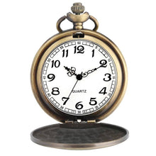 Load image into Gallery viewer, WoodWristCo - Bronze Cowboy Display Necklace Quartz Pocket Watch
