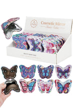 Load image into Gallery viewer, Cap Zone - Butterfly Floral Compact Cosmetic Mirror - 12 pcs
