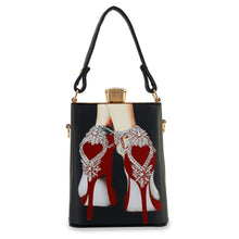 Load image into Gallery viewer, Handbag Express - Retro Red Heels Print Petite Hand Tote: Multi5