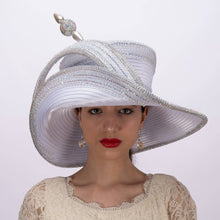 Load image into Gallery viewer, KaKyCo - AJ786Y Extended Off Face Mad Hatter Edges Coved Rhinestone: White