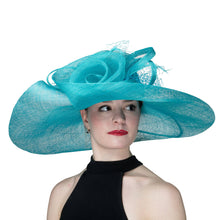 Load image into Gallery viewer, KaKyCo - Rose Veil Trim Off Face Floppy Sinamay Hats | 117145: YELLOW