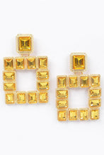 Load image into Gallery viewer, 3AM BY H&D ACCESSORIES - Rhinestone Square Earring: Tuequoise