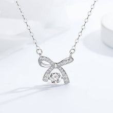 Load image into Gallery viewer, Perimade & Co. LLC - Bow Bowknot Dancing Stone Necklace in 925 Sterling Silver
