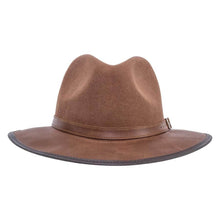 Load image into Gallery viewer, American Hat Makers - Wool Felt Leather Outdoor Fedora Style - Summit: Saddle / LG