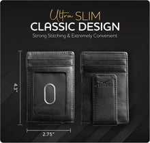 Load image into Gallery viewer, Claasico - Money Clip Leather Wallet For Men: Brown