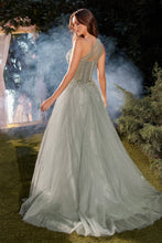 Load image into Gallery viewer, Ladivine by Cinderella Divine - ONE SHOULDER TULLE A-LINE DRESS
: Sage / 4