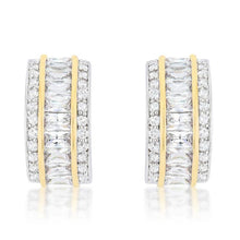 Load image into Gallery viewer, JGoodin - Dual-Tone Tri-Row Stud Earrings