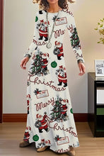 Load image into Gallery viewer, NINEXIS - CWDMD01222_ROUND NECK LONG SLEEVE CHRISTMAS LONG DRESS: WHITE / (M) 1