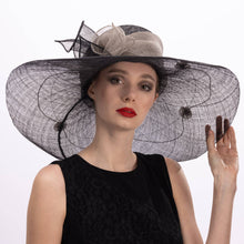 Load image into Gallery viewer, KaKyCo - 117138 Two tone Callalily Adorned Wide Soft Sinamay Hats: Lime/Yellow