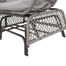 Load image into Gallery viewer, Sunnydaze Decor - Double Egg Chair Glider with Cushions and Pillows - Gray