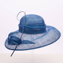 Load image into Gallery viewer, KaKyCo - Asymmetric brim w/round crown sinamay hat fascinator |125057: Olive Green