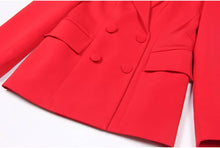 Load image into Gallery viewer, Productseeker - SET062 Elegant Women’s Suit Set: Blazer, Bra Top, & Pants: Rose Red / English / M