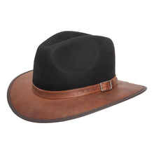 Load image into Gallery viewer, American Hat Makers - Wool Felt Leather Outdoor Fedora Style - Summit: Saddle / LG