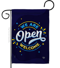 Load image into Gallery viewer, Two Group Flag Co - We Are Open Novelty Merchant Decor Flag: Double Sided-Thick Fabric / House Flag 28" x 40" Only
