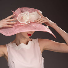 Load image into Gallery viewer, KaKyCo - 117138 Two tone Callalily Adorned Wide Soft Sinamay Hats: Lime/Yellow