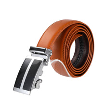 Load image into Gallery viewer, Mad Man - AutoMADtic leather belt: Black w/Black & Silver Style Buckle