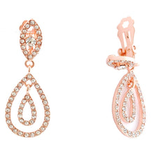 Load image into Gallery viewer, Diacly - Marquise Double Pear Clipon Earrings: Silver-Clear