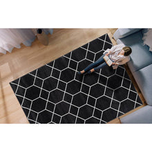 Load image into Gallery viewer, Olliix - Modern Geometric Woven Area Rug, Black: 8x10