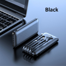 Load image into Gallery viewer, Mila Wholesale - 10,000 mAh Powerbanks with 3-in-1 Charging Cables: Black