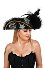 Load image into Gallery viewer, Western Fashion - THREE POINT PIRATE HAT WITH RHINESTONES