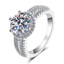 Load image into Gallery viewer, Perimade & Co. LLC - Six-Prong Moissanite Engagement Ring in 925 Sterling Silver: 2.0 ct / 6 1/2 US/CA