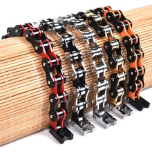 Load image into Gallery viewer, Mad Man - Dakata Stainless Bike Chain Bracelet: Black and Silver