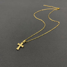 Load image into Gallery viewer, Mio Queena - 18K Gold Plated Stainless Steel Cross Charm Necklace - FGS: Steel color