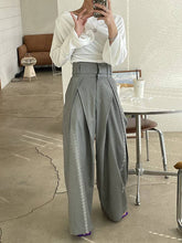 Load image into Gallery viewer, ShieldChic - Wide Leg Pockets Solid Color Zipper Casual Pants Bottoms: GRAY / S