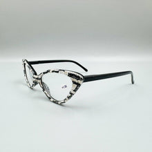 Load image into Gallery viewer, Ole - Handmade Rhinestone Cat Eye Reader AG10404- White: AB / 4.00