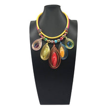 Load image into Gallery viewer, ACCITY - EXAGGERATED HAND-WOVEN RESIN NECKLACE SET_CWMM4920: MULTICOLOR / (OS) 1