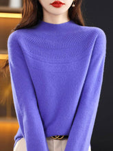 Load image into Gallery viewer, VividLux - Office Raglan Sleeve Hollow Solid Color High-Neck Sweater Tops: ORANGE / M
