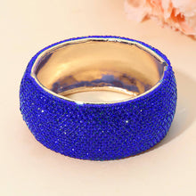 Load image into Gallery viewer, Sensibling Corp. - Wide Rhinestone Pearl Paved Hinged Evening Bangle Bracelet: Gold,Green