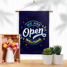 Load image into Gallery viewer, Two Group Flag Co - We Are Open Novelty Merchant Decor Flag: Double Sided-Thick Fabric / House Flag 28" x 40" Only