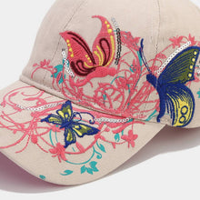 Load image into Gallery viewer, ACCITY - Butterfly Embroidery Baseball Cap, Women’s Sun Hat_CWAH1648: White / (OS) 2