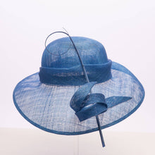Load image into Gallery viewer, KaKyCo - Asymmetric brim w/round crown sinamay hat fascinator |125057: Olive Green
