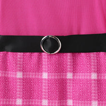 Load image into Gallery viewer, PatPat - Toddler/Kid Girl 2pcs Puff-sleeve Tee & Grid Print Skirt Set: Roseo / Kids: 5-6 Years